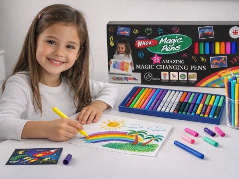 Magiczne mazaki zmieniające kolor 25 szt zestaw pisaki kreatywne dla dzieci