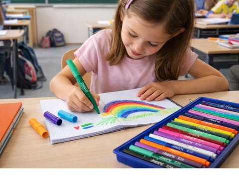 Magiczne mazaki zmieniające kolor 25 szt zestaw pisaki kreatywne dla dzieci