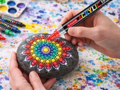 Markery akrylowe zestaw 12 szt pisaki flamastry mazaki wodoodporne z farbą
