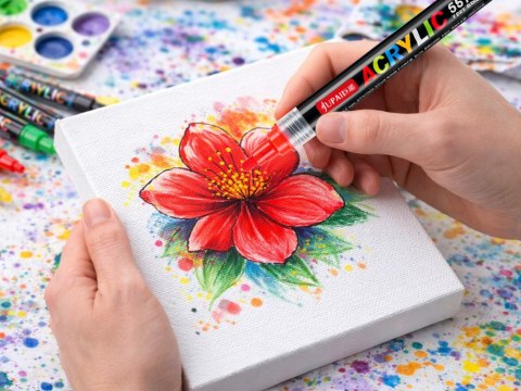 Markery akrylowe zestaw 12 szt pisaki flamastry mazaki wodoodporne z farbą