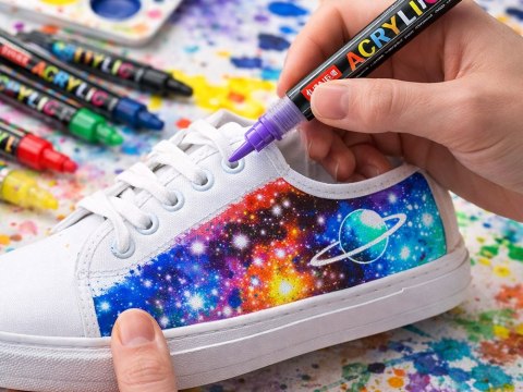 Markery akrylowe zestaw 24 szt pisaki flamastry mazaki wodoodporne z farbą
