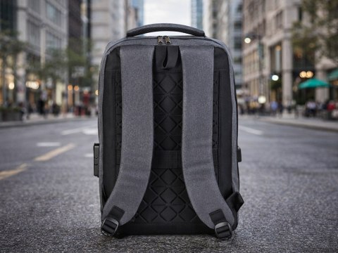Plecak biznesowy antykradzieżowy usztywniany na laptop zamek duży szyfrowy