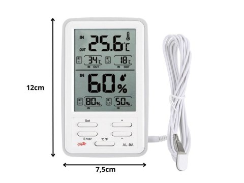 Stacja pogodowa pogody lcd termometr sonda higrometr magnes bezprzewodowa