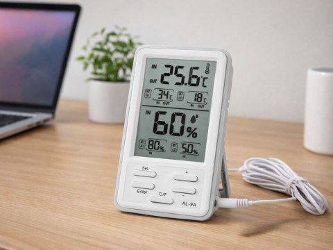 Stacja pogodowa pogody lcd termometr sonda higrometr magnes bezprzewodowa