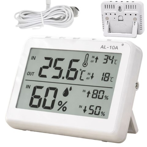 Stacja pogodowa pogody lcd termometr sonda higrometr magnes pokojowy zew