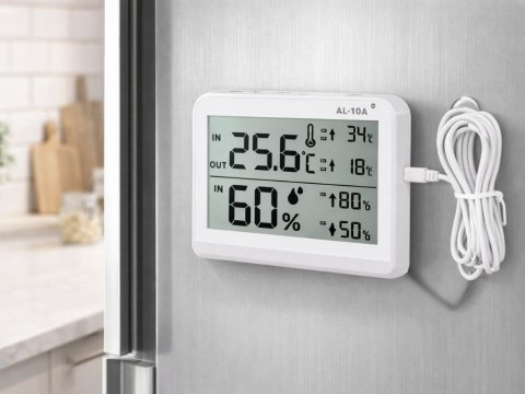 Stacja pogodowa pogody lcd termometr sonda higrometr magnes pokojowy zew