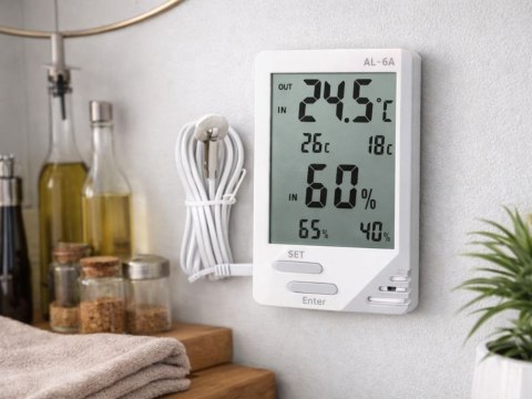 Stacja pogodowa pogody lcd termometr sonda higrometr magnes pokojowy zew