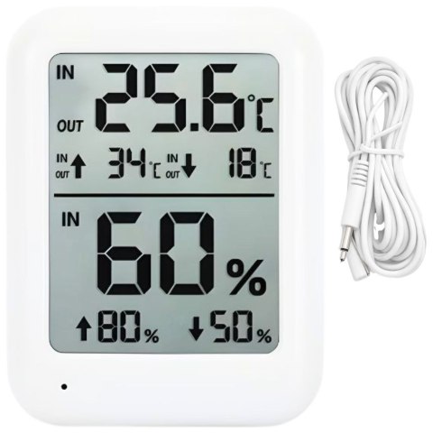 Stacja pogodowa pogody lcd termometr sonda higrometr magnes pokojowy zew