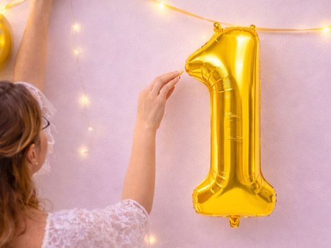 Balon foliowy cyfra liczba 1 złota 66cm urodziny przyjęcie dekoraca złoty
