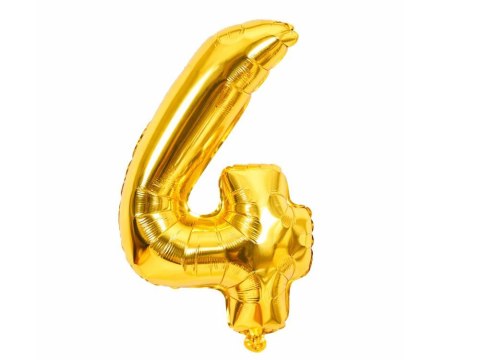 Balon foliowy cyfra liczba 4 złota 66cm urodziny przyjęcie dekoraca złoty