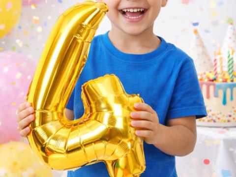 Balon foliowy cyfra liczba 4 złota 66cm urodziny przyjęcie dekoraca złoty