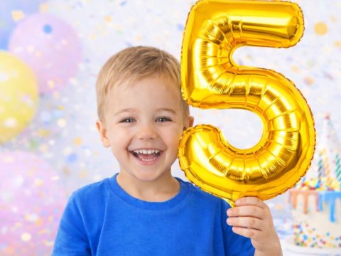 Balon foliowy cyfra liczba 5 złota 66cm urodziny przyjęcie dekoraca złoty