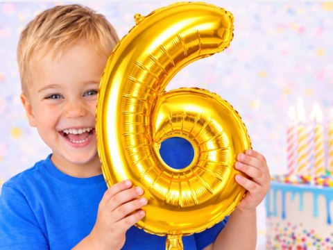 Balon foliowy cyfra liczba 6 złota 66cm urodziny przyjęcie dekoraca złoty