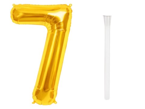 Balon foliowy cyfra liczba 7 złota 66cm urodziny przyjęcie dekoraca złoty