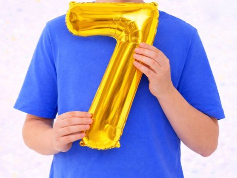 Balon foliowy cyfra liczba 7 złota 66cm urodziny przyjęcie dekoraca złoty