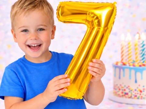 Balon foliowy cyfra liczba 7 złota 66cm urodziny przyjęcie dekoraca złoty