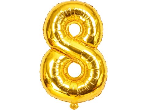 Balon foliowy cyfra liczba 8 złota 66cm urodziny przyjęcie dekoraca złoty