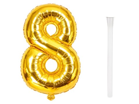 Balon foliowy cyfra liczba 8 złota 66cm urodziny przyjęcie dekoraca złoty