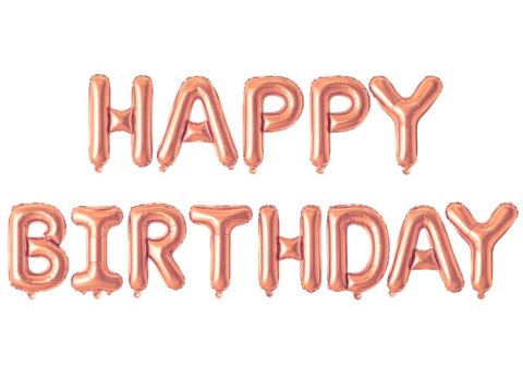 Balony foliowe happy birthday girlanda różowe napis urodziny dekoracja