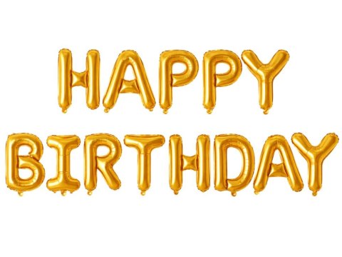 Balony foliowe happy birthday girlanda złote napis urodziny dekoracja