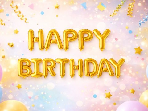 Balony foliowe happy birthday girlanda złote napis urodziny dekoracja