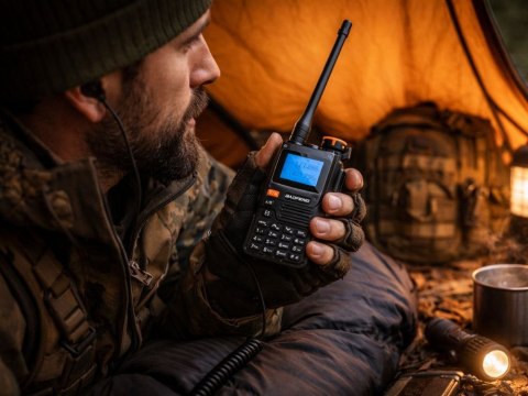Krótkofalówka baofeng uv-k61 pro duży zasięg do 30km latarka 2600mah