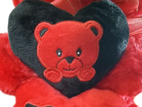 Miś pluszowy z sercem i love you na prezent przytulanka maskotka czerwony
