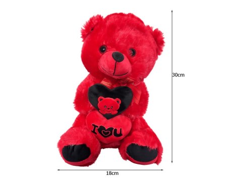 Miś pluszowy z sercem i love you na prezent przytulanka maskotka czerwony