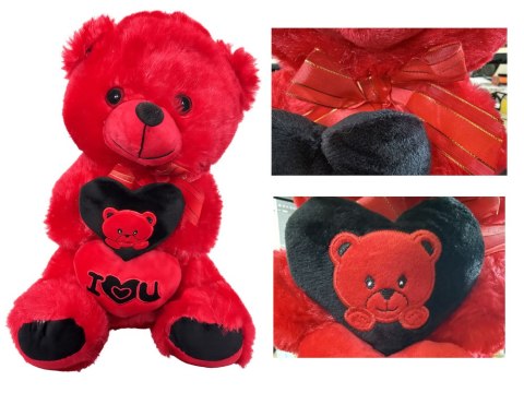 Miś pluszowy z sercem i love you na prezent przytulanka maskotka czerwony