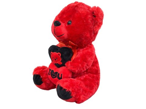Miś pluszowy z sercem i love you na prezent przytulanka maskotka czerwony
