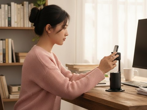 Obrotowy statyw do telefonu stabilizator 360° śledzenie twarzy auto face