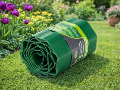 Obrzeże trawnikowe 9m x 20cm do ogrodu faliste palisada płotek zielone