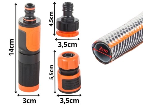 Wąż ogrodowy gumowy 1/2 15m 4 warstwy zbrojony + złączki pistolet DIVODV