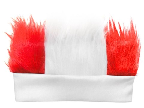 Włosy kibica biało czerwone nakrycie na głowę polska mecz stadion opaska