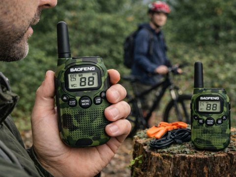 Zestaw 2x krótkofalówka baofeng bf-t6 duży zasięg do 2 km latarka1500mah