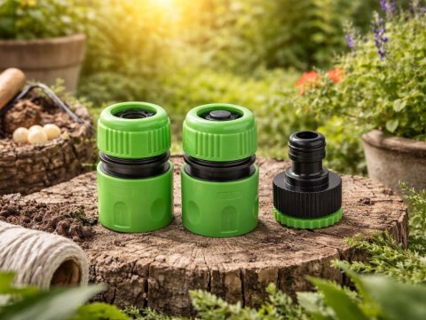 Zestaw zraszający do węża ogrodowego pistolet + szybkozłączki adapter kran