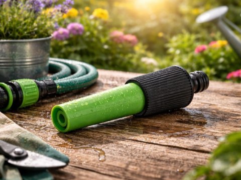 Zestaw zraszający do węża ogrodowego pistolet + szybkozłączki adapter kran