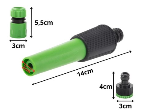 Zestaw zraszający do węża ogrodowego pistolet + szybkozłączki adapter kran