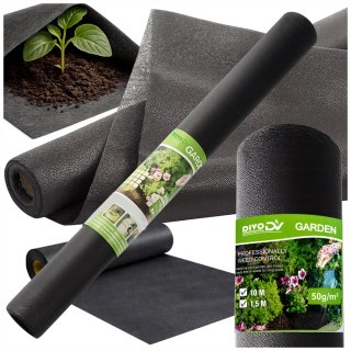 Gruba agrowłóknina 50g 1,5m x 10m antchwastowa mata ściółkująca czarna