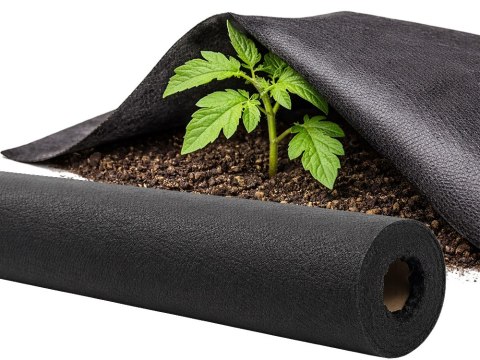 Gruba agrowłóknina 50g 1,5m x 30m antchwastowa mata ściółkująca czarna