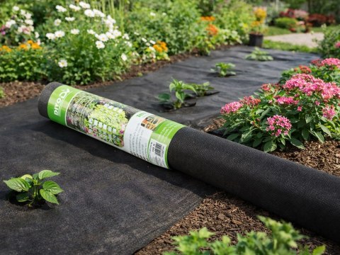 Gruba agrowłóknina czarna 50g 1x10m otulina antychwastowa mata ściółkująca