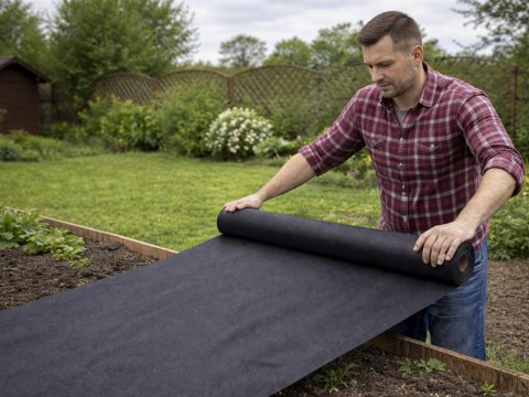 Gruba agrowłóknina czarna 50g 1x10m otulina antychwastowa mata ściółkująca