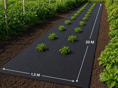 Gruba agrowłóknina czarna 50g 1x20m otulina antychwastowa mata ściółkująca