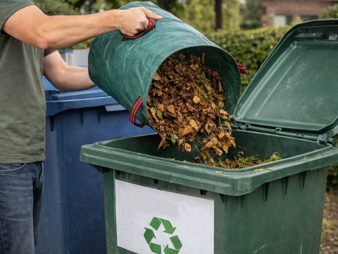 Kosz ogrodowy worek na liście trawę odpady zielone z uchwytami 120 litrów