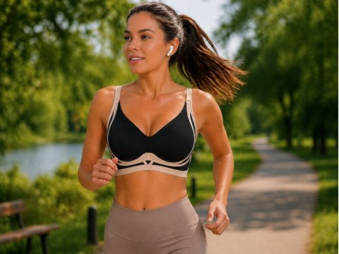 Biustonosz sportowy damski push up modelujący bezszwowy wkładki rozmiar l