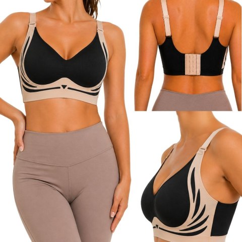 Biustonosz sportowy damski push up modelujący bezszwowy wkładki rozmiar m
