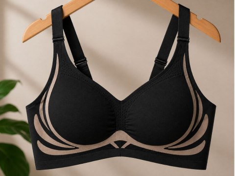Biustonosz sportowy damski push up modelujący bezszwowy wkładki rozmiar m