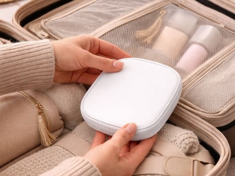 Lusterko kosmetyczne do makijażu led usb podświetlane składane 3 barwy