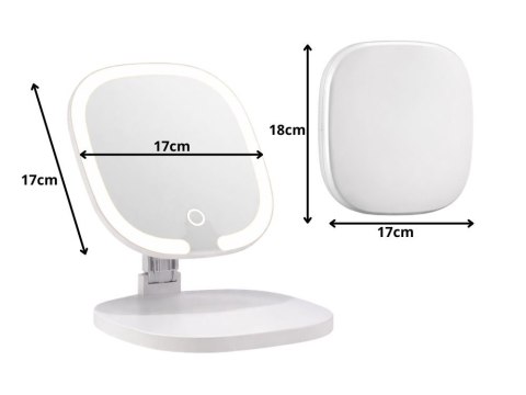Lusterko kosmetyczne do makijażu led usb podświetlane składane 3 barwy