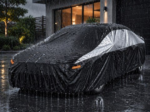 Pokrowiec na samochód auto całoroczny wodoodporny plandeka czarny xl